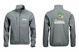 softshell gris logo vert
