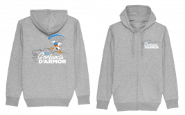 sweat gris logo bleu