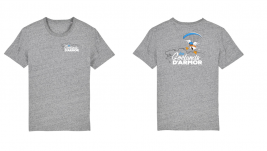 tshirt gris logo bleu